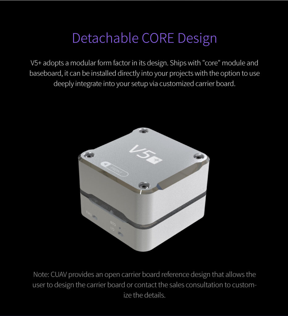 CUAV V5+ Controller Feature: Detachable CORE Design