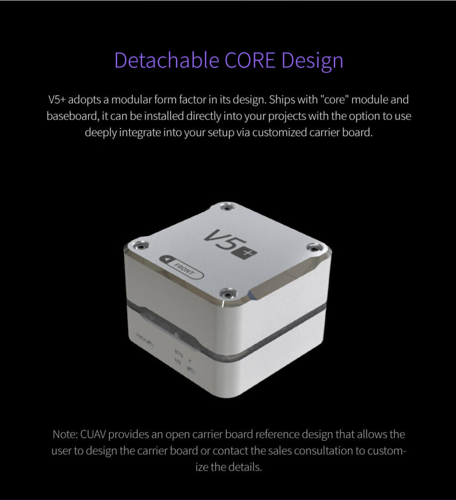 CUAV V5+ Controller Feature: Detachable CORE Design