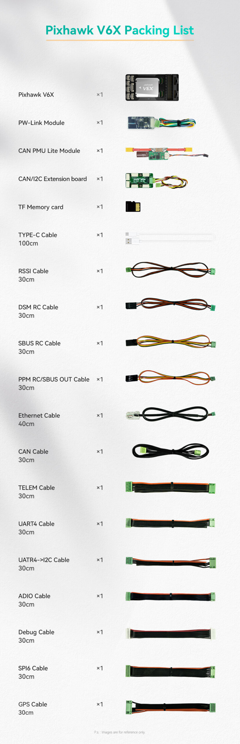 Pixhawk V6X Controller Packing List