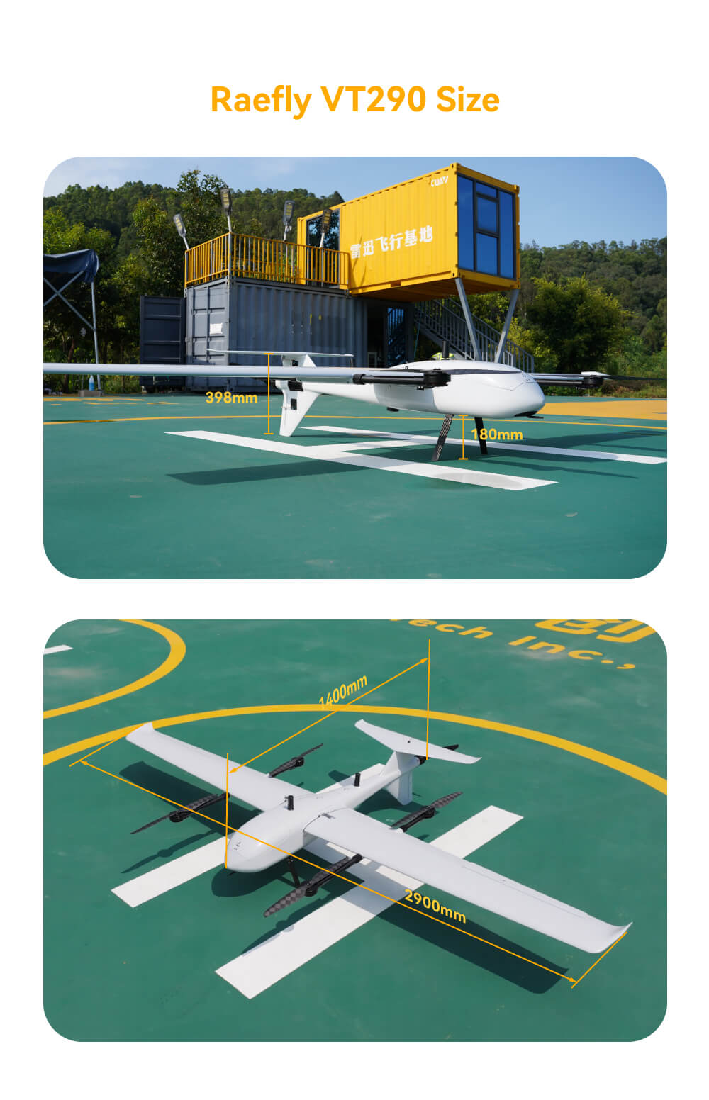 Raefly VT290 VTOL UAV Size