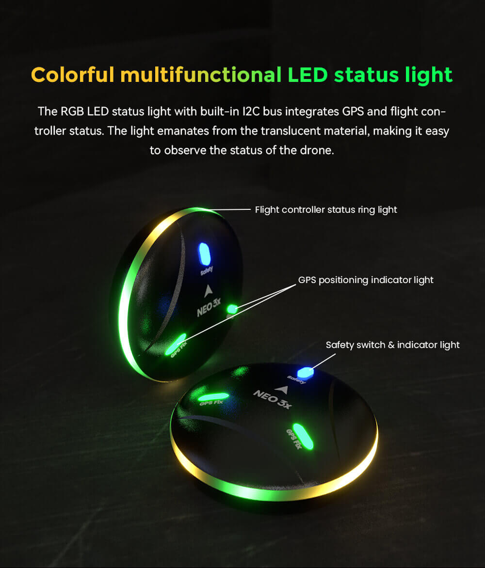 NEO 3X GNSS Module Feature: Colorful multifunctional LED status light