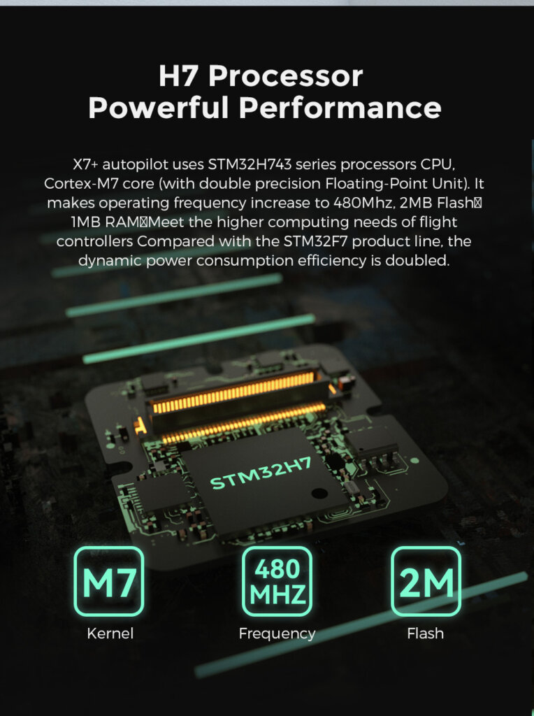 CUAV X7+ Pro Controller Feature: H7 Processor Powerful Performance