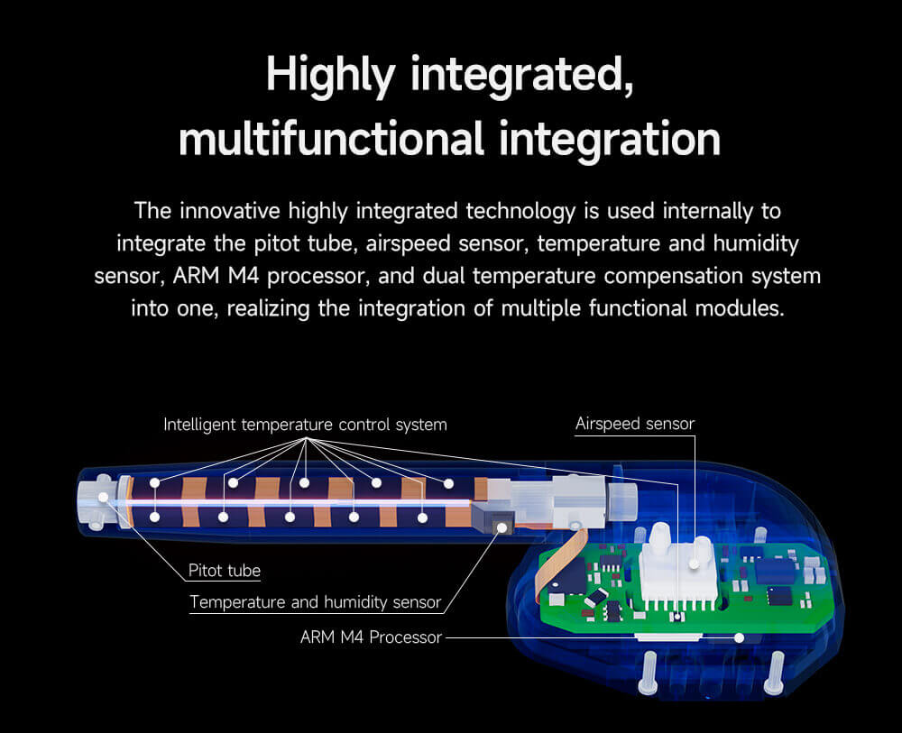 CUAV SKYE 2 Airspeed Sensor Intelligent De-icing Heating 7 CUAV SKYE 2 Airspeed Sensor Feature: Highly integrated, multifunctional integration