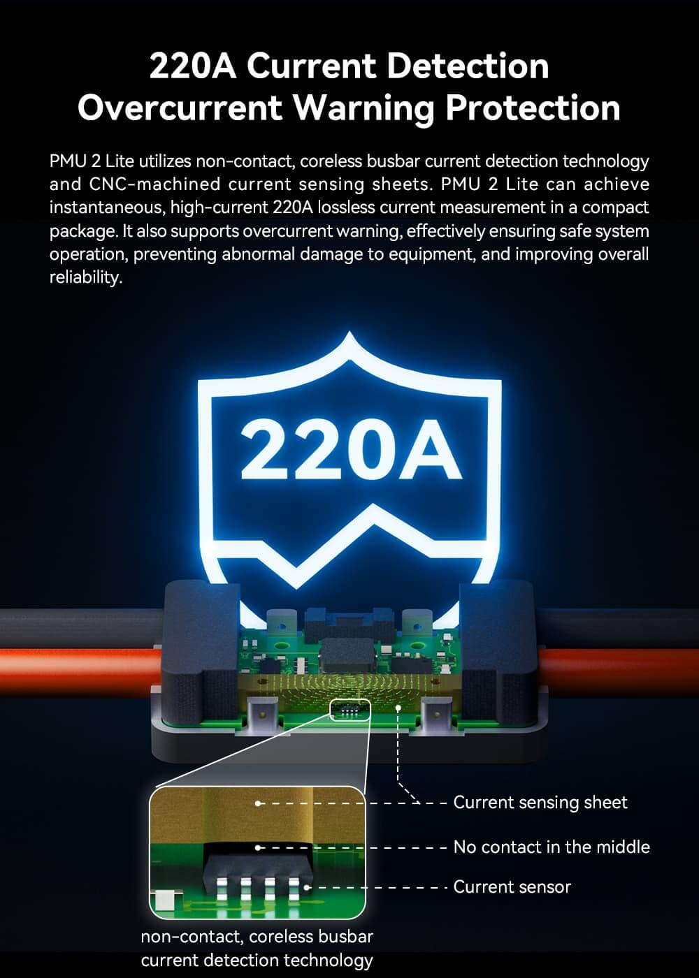CUAV PMU 2 Lite Power Module Feature: 220A Current Detection Overcurrent Warning Protection.