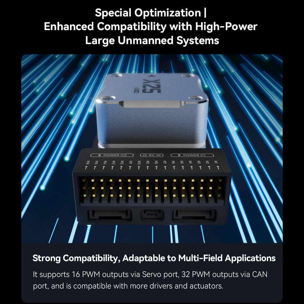 CUAV X25 EVO Controller Feature: Special Optimization | Enhanced Compatibility with High-Power Large Unmanned Systems