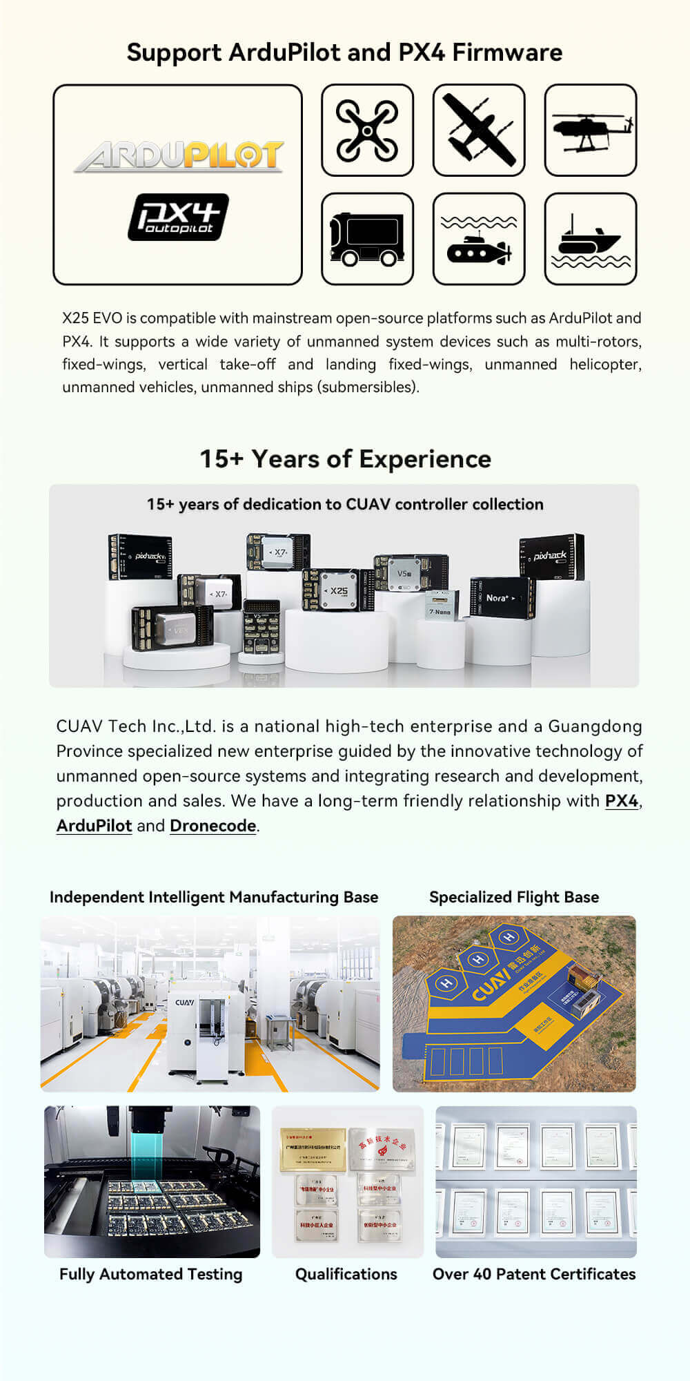 CUAV Support ArduPilot and PX4 Firmware