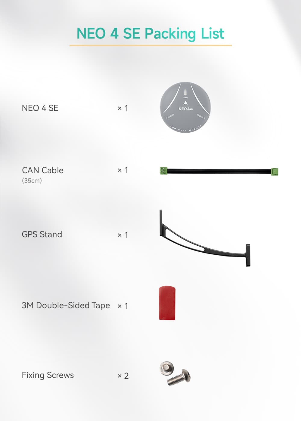 NEO 4 SE Packing List