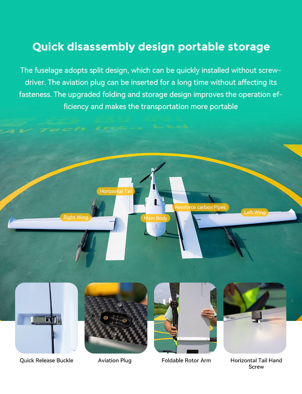 Raefly VT290 VTOL UAV Feature: 2kg Payload Various cameras are available