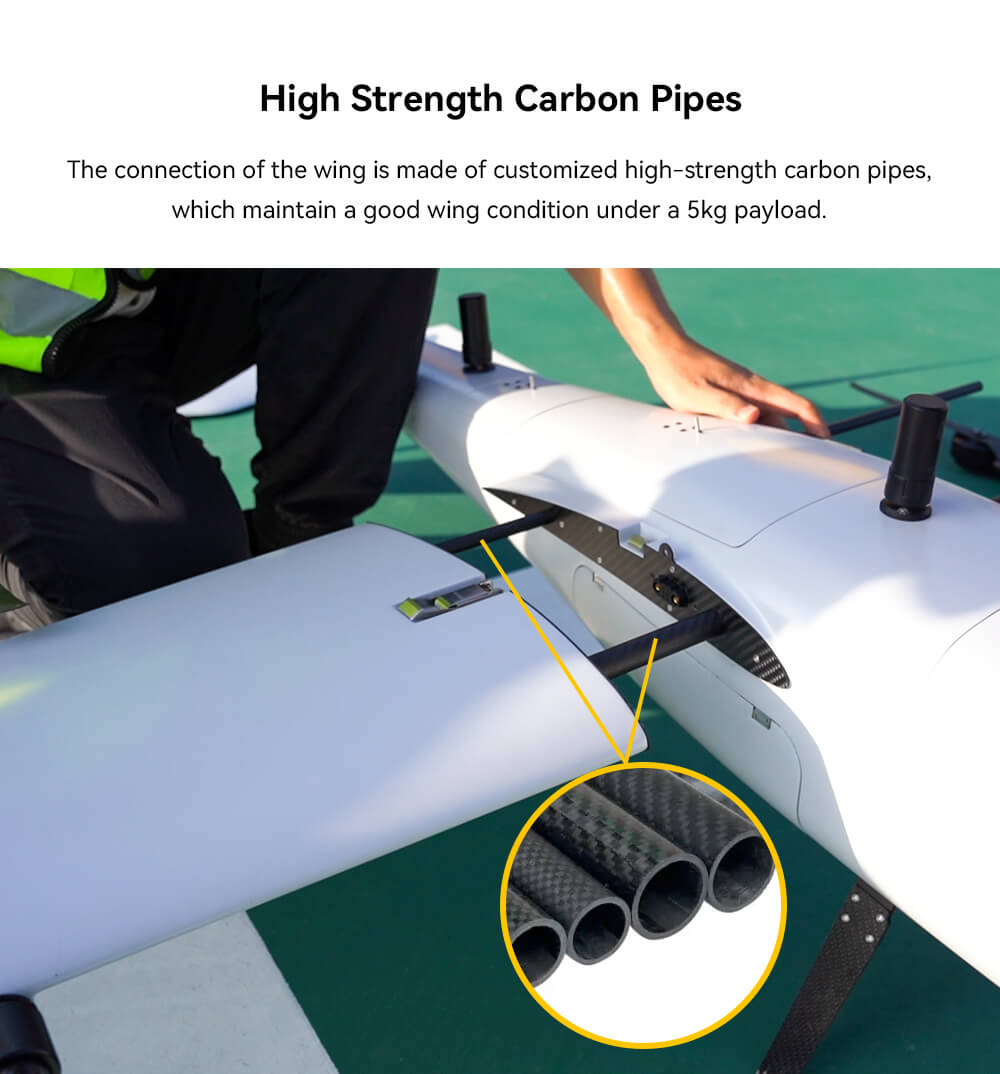 Raefly VT290 VTOL UAV Feature: High Strength Carbon Pipes
