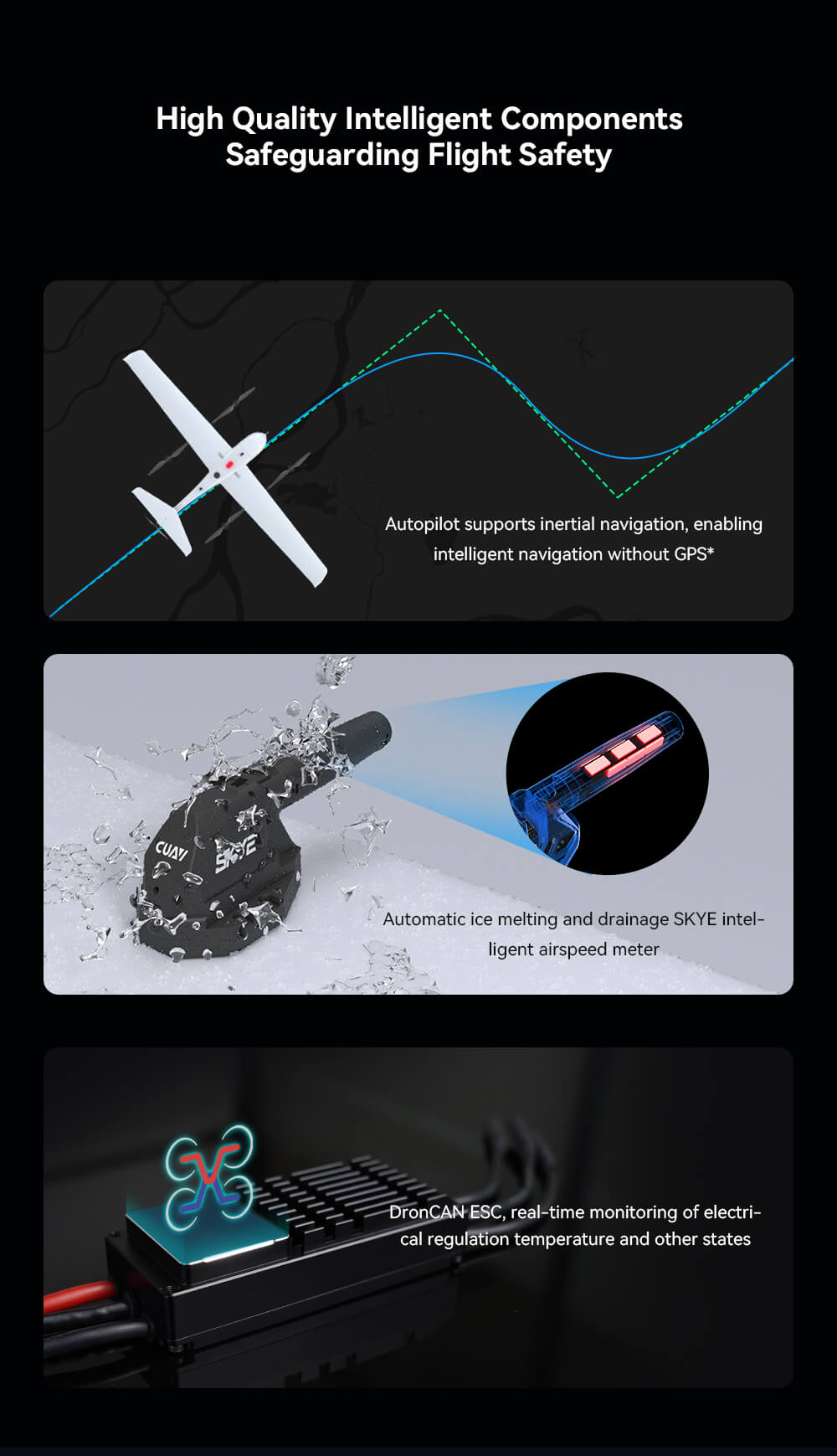 Raefly VT290 VTOL UAV Feature: High Quality Intelligent Components Safeguarding Flight Safety