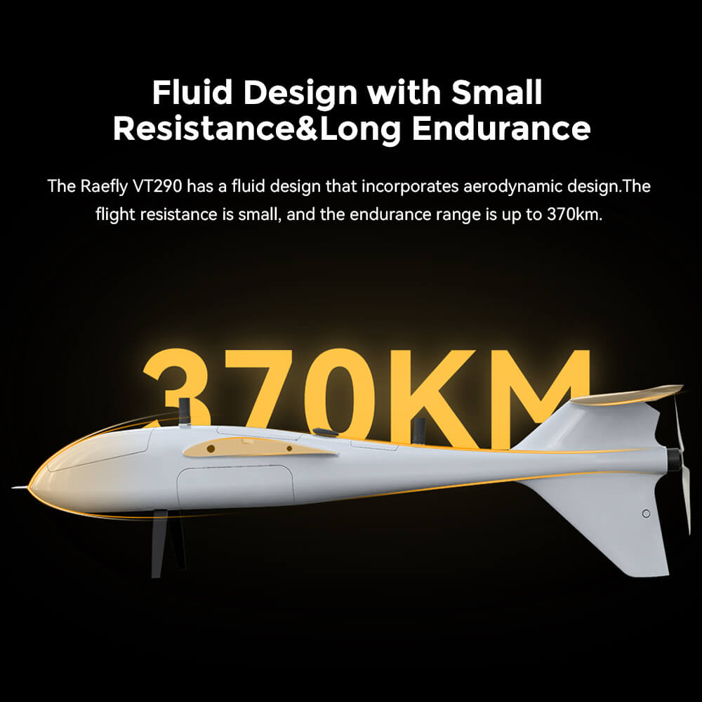 Raefly VT290 VTOL UAV Feature: Fluid Design with Small Resistance & Long Endurance