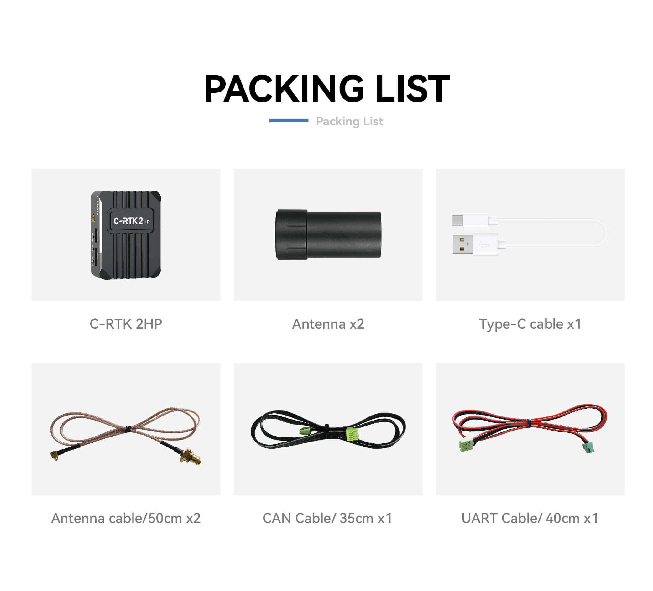 CUAV C-RTK 2HP GNSS Module Packing List