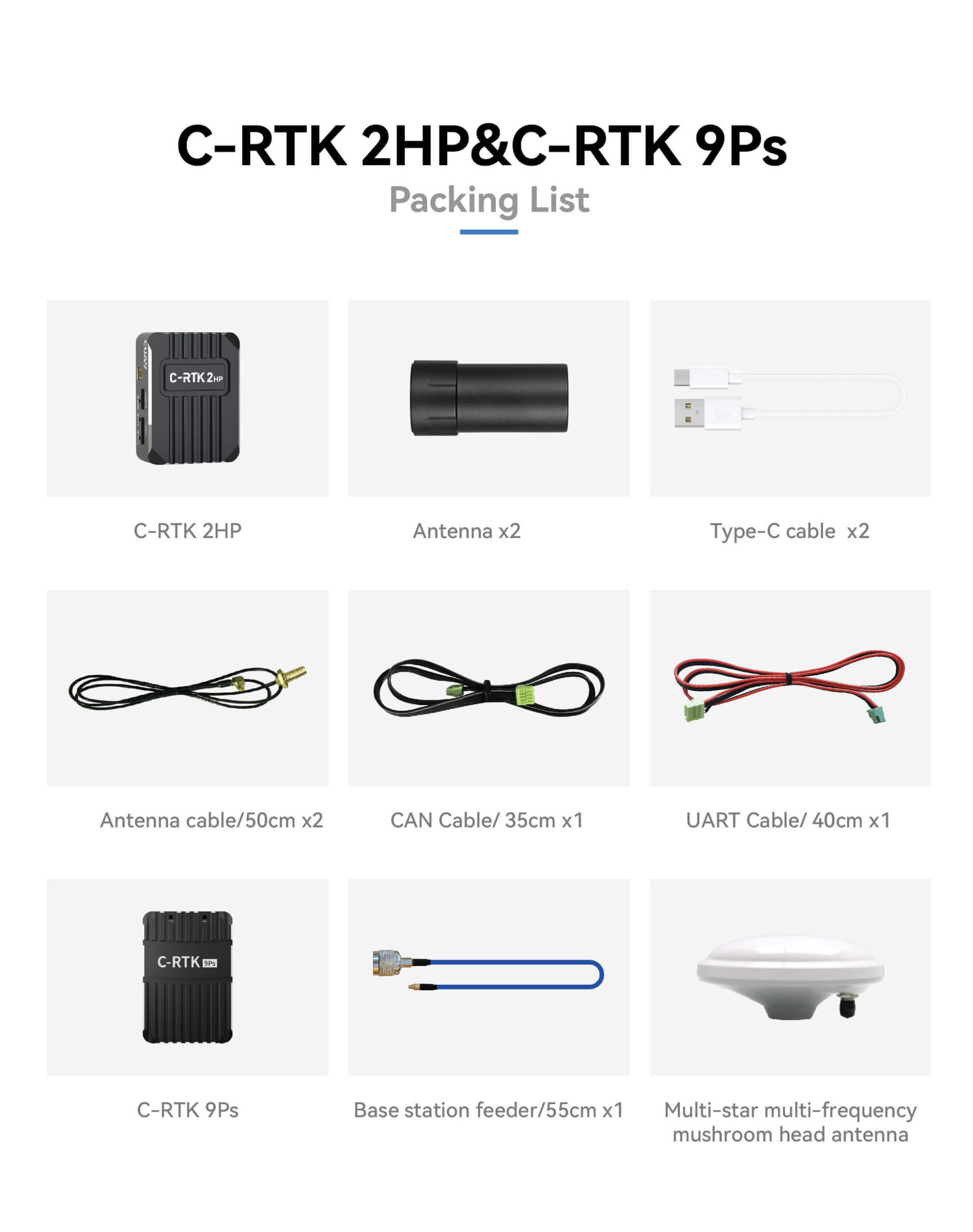 C-RTK 2HP&C-RTK 9PS Packing List