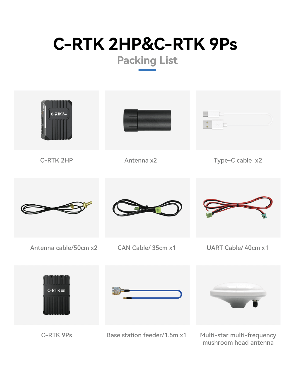 C-RTK 2HP&C-RTK 9PS Packing List