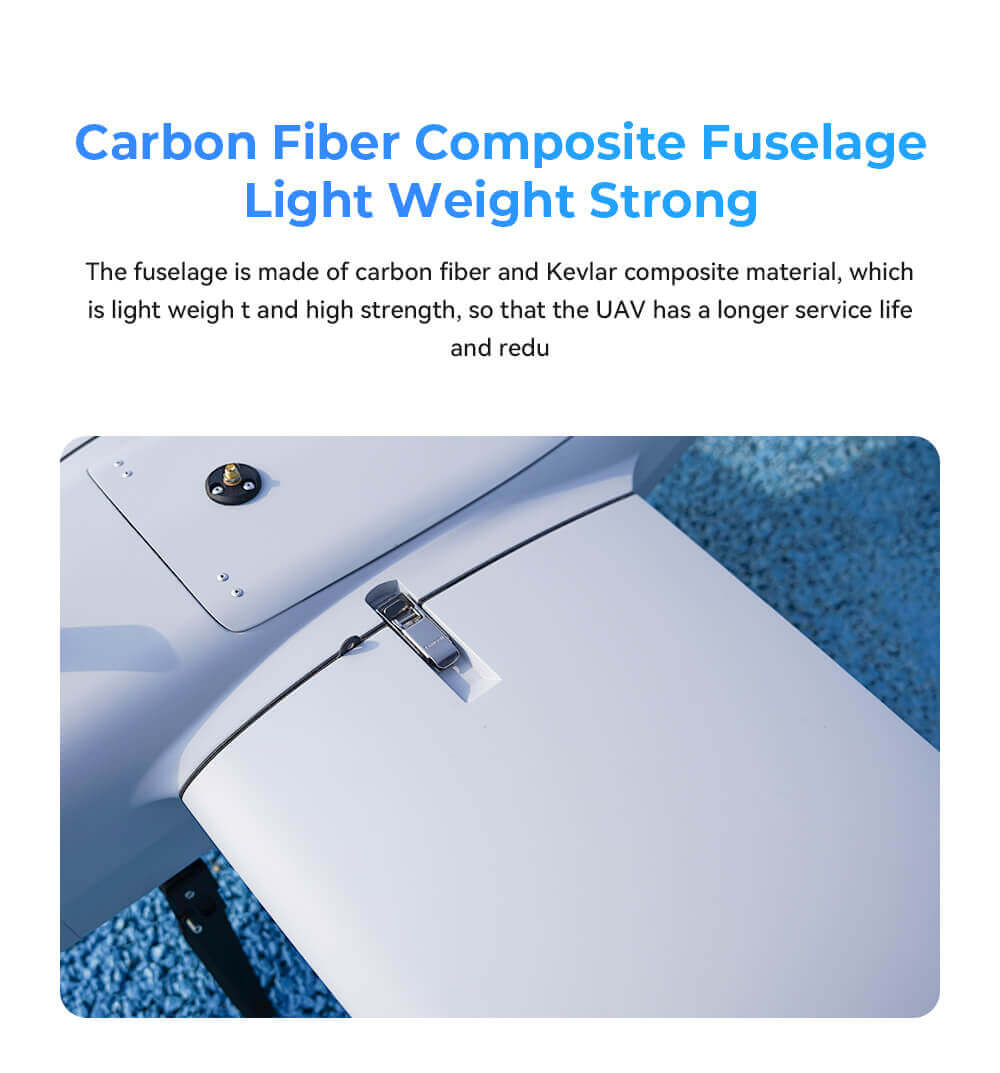 Raefly VT240 Pro UAV Feature: Carbon Fiber Composite Fuselage Light Weight Strong
