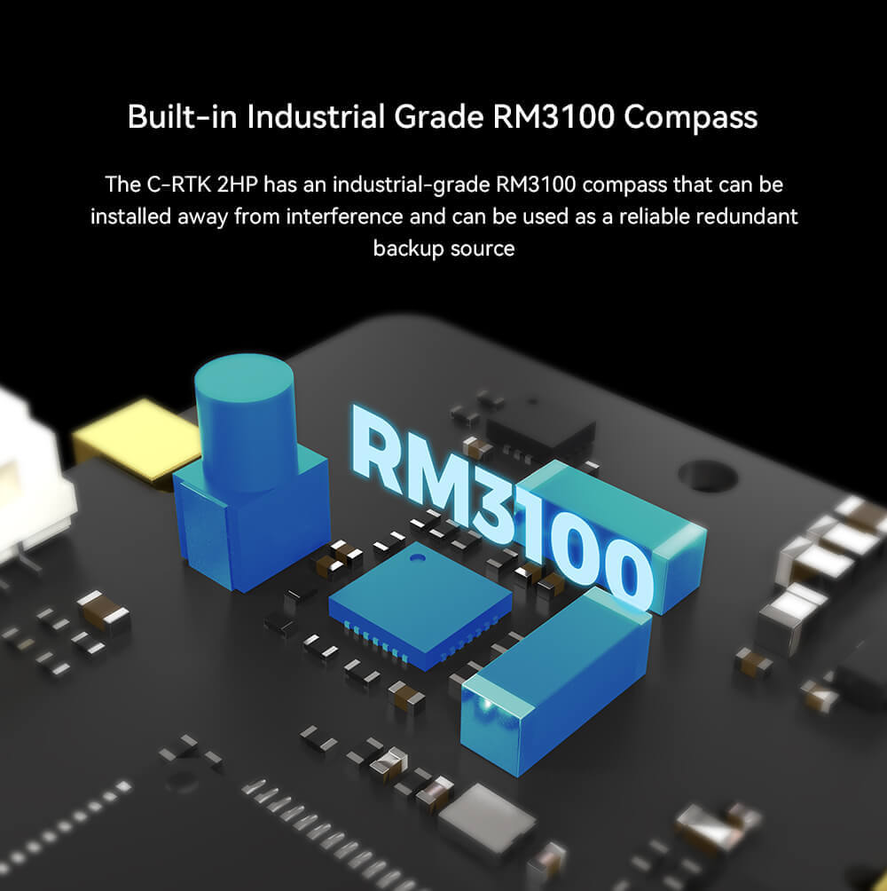 CUAV C-RTK 2HP GNSS Module Feature: Built-in Industrial Grade RM3100 Compass