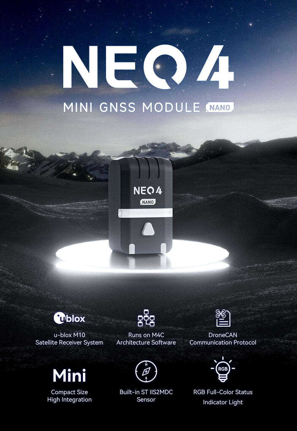CUAV NEO 4 Nano Mini GNSS Module U-BLOX M10 GPS (Pack 2) 4 NEO 4 Nano GNSS Module Feature