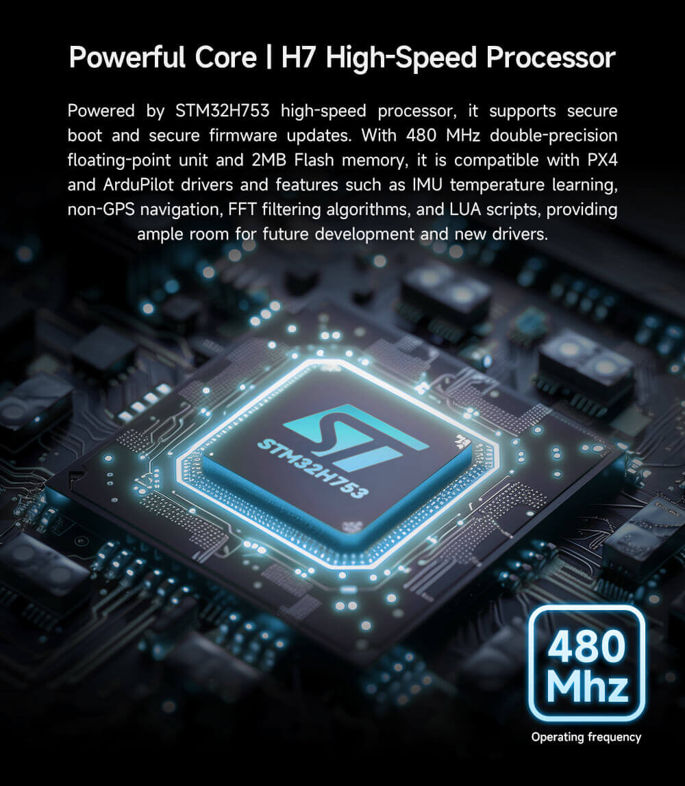 CUAV 7-Nano V2 Standard Flight Controller 8 7-Nano V2 Controller Feature: Powerful Core | H7 High-Speed Processor