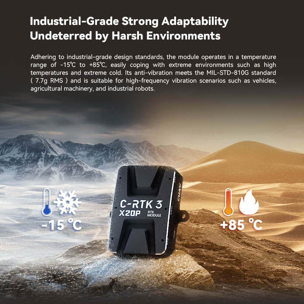 C-RTK 3 X20P GNSS Module Feature: Industrial-Grade Strong Adaptability | Undeterred by Harsh Environments