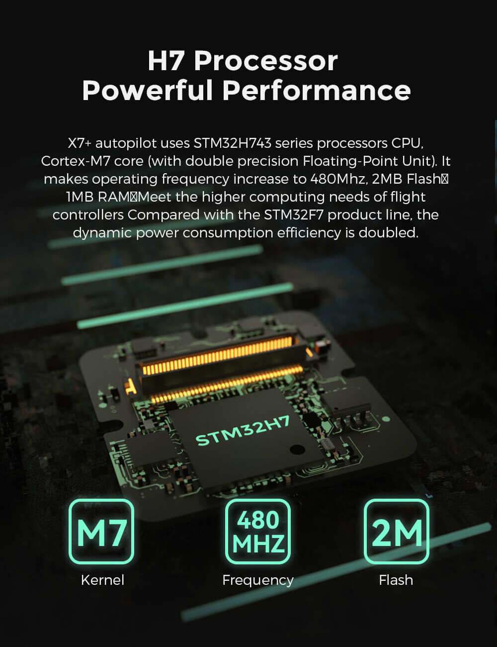 CUAV X7+ Pro Controller Feature: H7 Processor Powerful Performance
